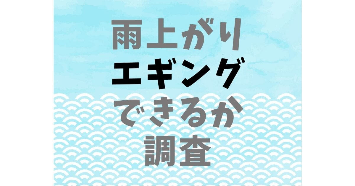 雨上がりにエギングができるのか